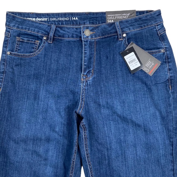 NWT Avenue Premium Stretch Girlfriend Rolled Cuff 14 - Picture 3 of 14